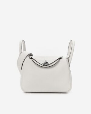 [에르메스] 린디 Mini 19cm Taurillon Clemence/ Nata - Silver