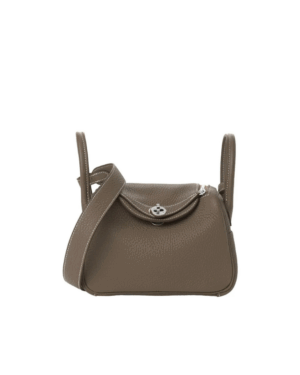 [에르메스] 린디 Mini 19cm Taurillon Clemence/ Etoupe - Silver