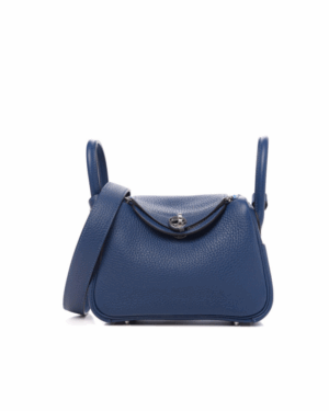 [에르메스] 린디  Mini 19cm Taurillon Clemence/ Bleu Saphir - Silver