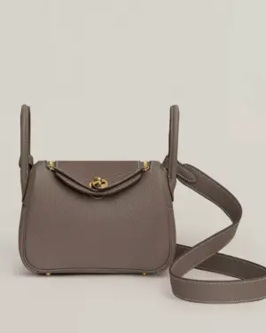 [에르메스] 린디 26cm Clemence/ Etoupe - Gold