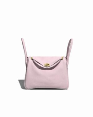 [에르메스] 린디 26cm Taurillon Clemence/ Rose Sakura - Gold