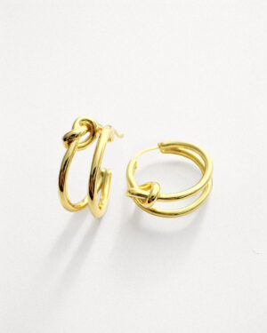 [셀린느] 너트 더블 후프 귀걸이 461FX6BRA