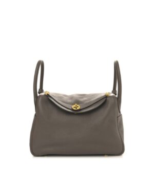 [에르메스] 린디 30cm Taurillon Clemence/ Gris Etain - Gold