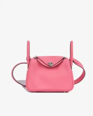 [에르메스] 린디 Mini 19cm Swift/ Rose Confetti - Silver