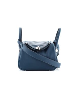 [에르메스] 린디 Mini 19cm Swift/ Bleu Saphir - Silver