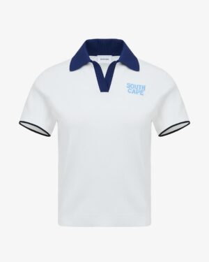 [사우스케이프] 여성 오픈 카라 반팔 니트 (2 COLORS)