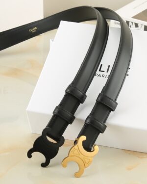 [셀린느] 미디엄 트리옹프 벨트 2.5cm 블랙/골드 45AK93A01