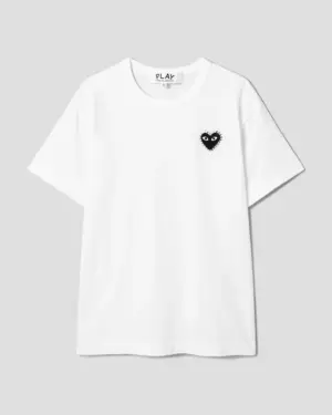 [꼼데가르송] 블랙 하트 와펜 라인스톤 티셔츠