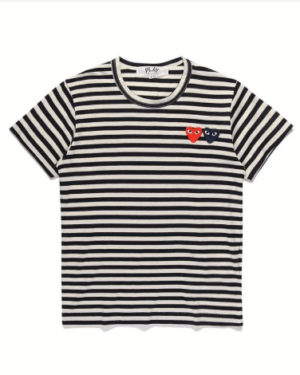 [꼼데가르송] 스트라이프 하트 티셔츠 (3 COLORS)