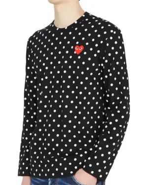 [꼼데가르송] 레드 하트와펜 도트 긴팔티셔츠(2 COLORS)