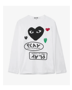 [꼼데가르송] 멀티 하트 긴팔 티셔츠(2 COLORS)