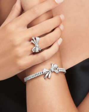 [그라프] 틸다의 보우 다이아몬드 더블 스트랜드 브레이슬릿 RGB314