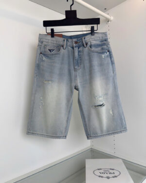 [프라다] 로고 데님 반바지