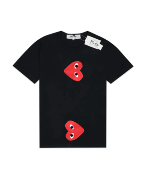 [꼼데가르송] 더블 버티컬 하트 티셔츠 (2 COLORS)