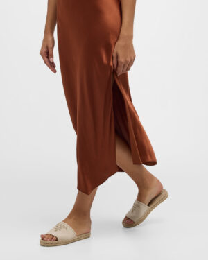 [프라다] 자수 린넨 에스파드리유 샌들