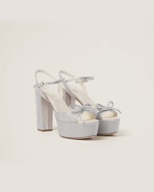 [미우미우] 새틴 플랫폼 샌들 5XP908