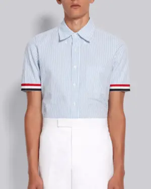 [톰브라운] 핀코드 암밴드 숏슬리브 셔츠