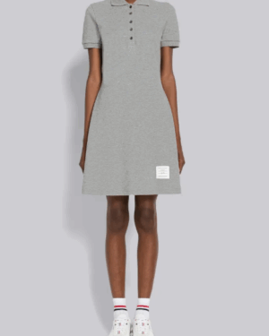 [톰브라운] 피케 리브 거셋 테니스 드레스 그레이