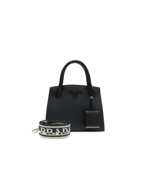 [프라다] 모노크롬 사피아노 숄더백 블랙 1BA156