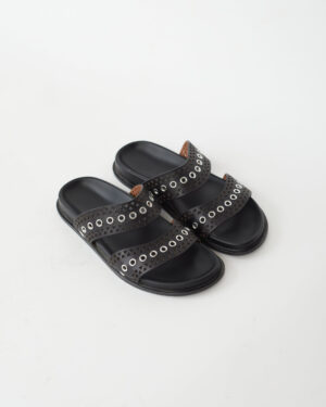 [알라이아] 아일렛 스트랩 플랫 뮬 AA3M022