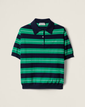 [미우미우] 코튼 니트 폴로 셔츠 MMLB33