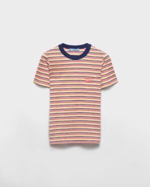 [프라다] 스트라이프 리슬 코튼 티셔츠 39605