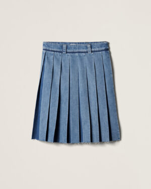 [미우미우] 플리츠 데님 스커트 GWD279