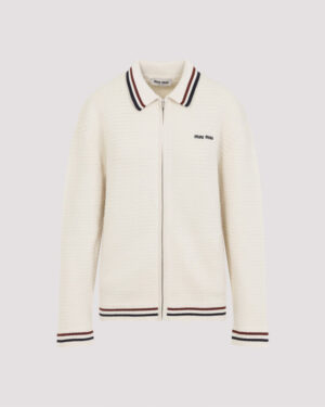 [미우미우] 코튼 니트 지퍼 가디건 MMF969