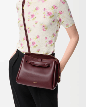 [로에베] 스몰 마드리드 백 서플 카프스킨/다크버건디