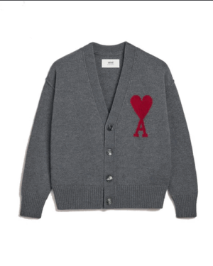 [아미] 빅 하트 로고 V넥 가디건 BFUKC006.018084 (3 COLORS)