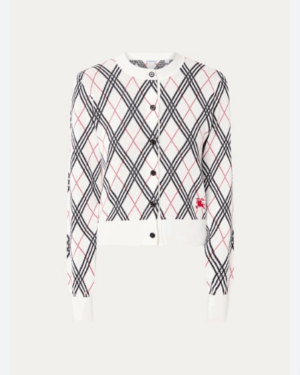 [버버리] 체크 패턴 파인 니트 카디건 8126060069