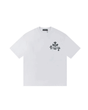 [크롬하츠] 트리플 크로스 스크롤 로고 프린티드 티셔츠