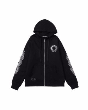 [크롬하츠] 홀스슈 플로럴 크로스 슬리브 후드집업 (2 COLORS)