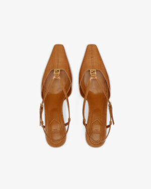 [펜디] Fendi FFold 레더 로우 힐 슬링백 8J8580