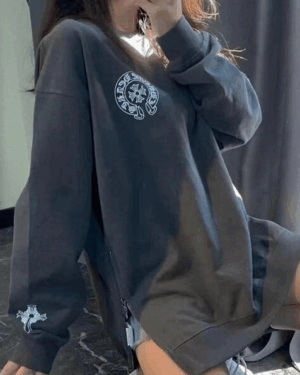 [크롬하츠] 크로스 홀스슈 로고 사이즈 집업 맨투맨 셔츠