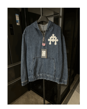 [크롬하츠] 트리플 크로스 데님 아노락 후드티