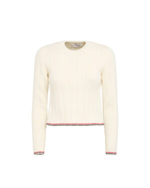 [톰브라운] 니들 립 울 크루넥 스웨터