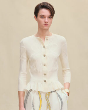 [에르메스] "Palefroi Remix"  가벼운 하프 슬리브 가디건 H5H2725