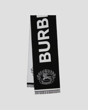 [버버리] 버버리 로고 및 EKD 울·실크 자카드 스카프