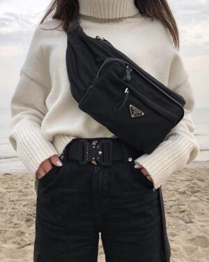 [프라다] 포코노 나일론 삼각로고 벨트백 2VL005