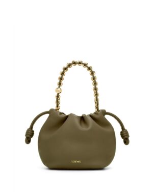 [로에베] 미니 플라멩코 펄스 나파 램스킨 카키 그린 A914CBPX03