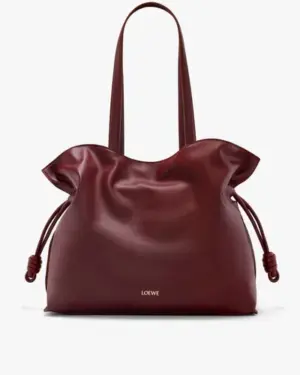 [로에베] 라지 플라멩코 클러치 나파 카프스킨 다크 버건디 A411FL1X18