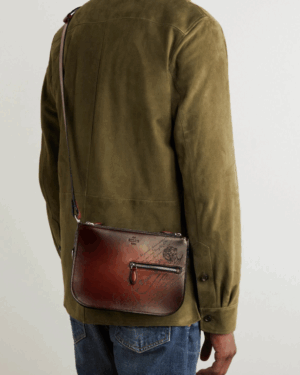 [벨루티] 듀오 스크리토 패턴 가죽 크로스백