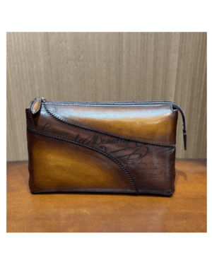 [벨루티] TERSIO SCRITTO 패턴 가죽 손가방