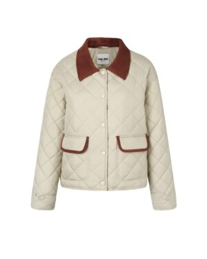 [미우미우] 퀼팅 기능성 퐁제 블루종 자켓 베이지