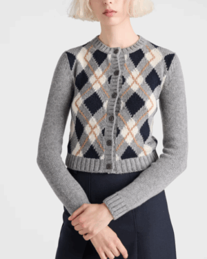 [프라다] 아가일 니트 캐시미어 카디건 P25N78_172D_F0031_S_OOO