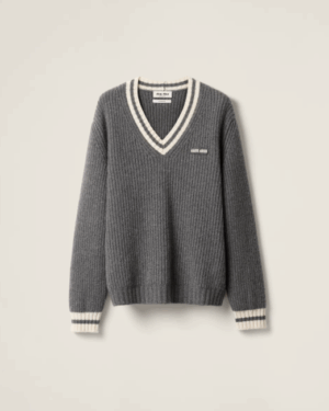 [미우미우] 울과 캐시미어 V넥 스웨터 MMLA27_150H_F0480_S_OOO
