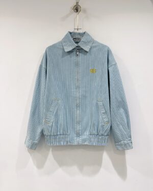 [미우미우] 모노그램 자수 스트라이프 데님 자켓