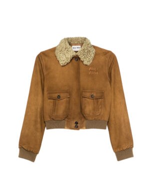 [미우미우] 시어링 트리밍 스웨이드 재킷