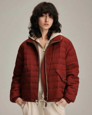 [브루넬로 쿠치넬리] 니트 후드 구스 다운 재킷 (2 COLORS)